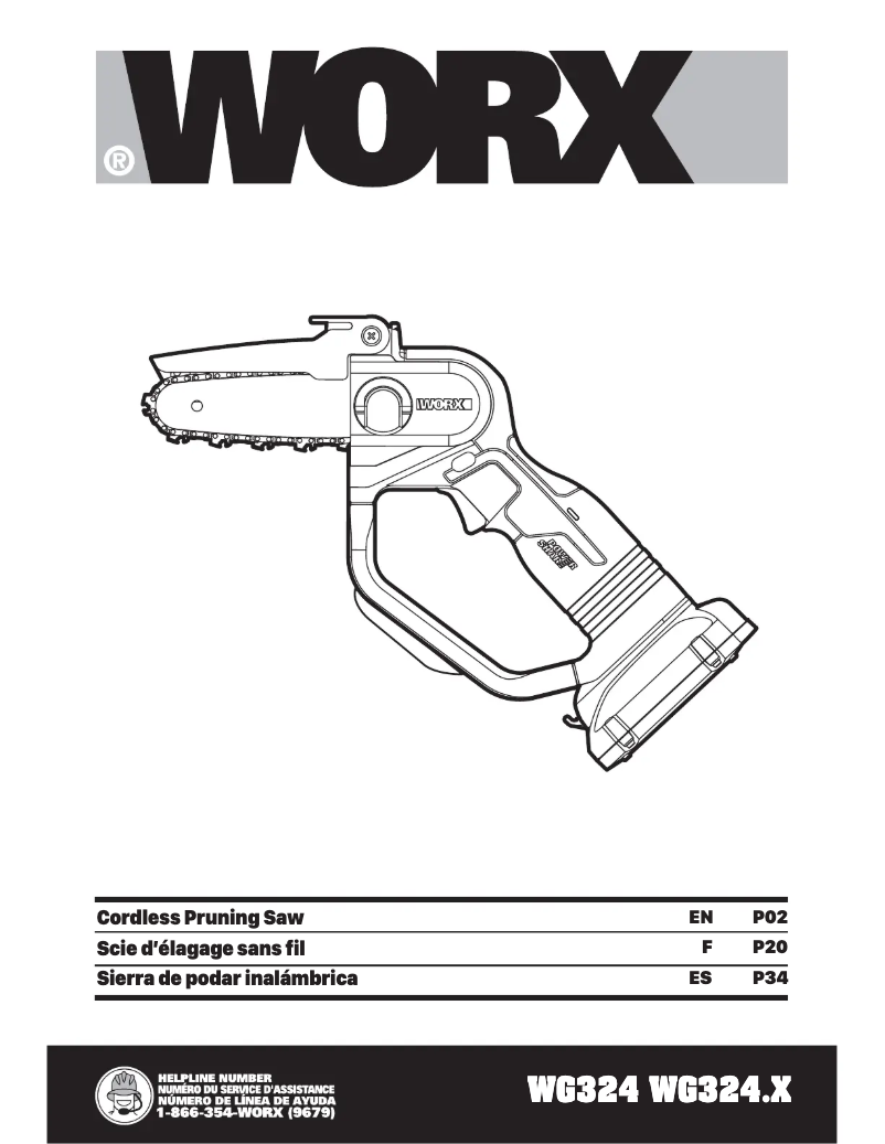 Page 1 de la notice Manuel utilisateur Worx WG324.9