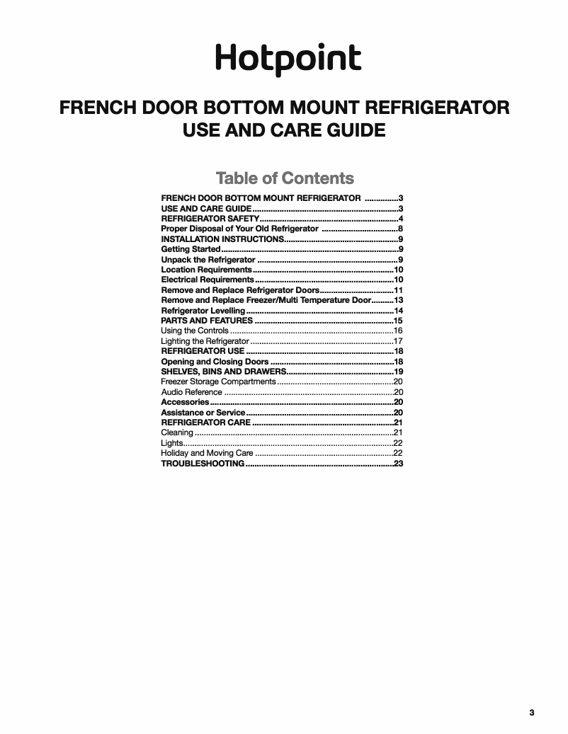 Page 1 de la notice Manuel utilisateur Hotpoint HQ9 U2BL G