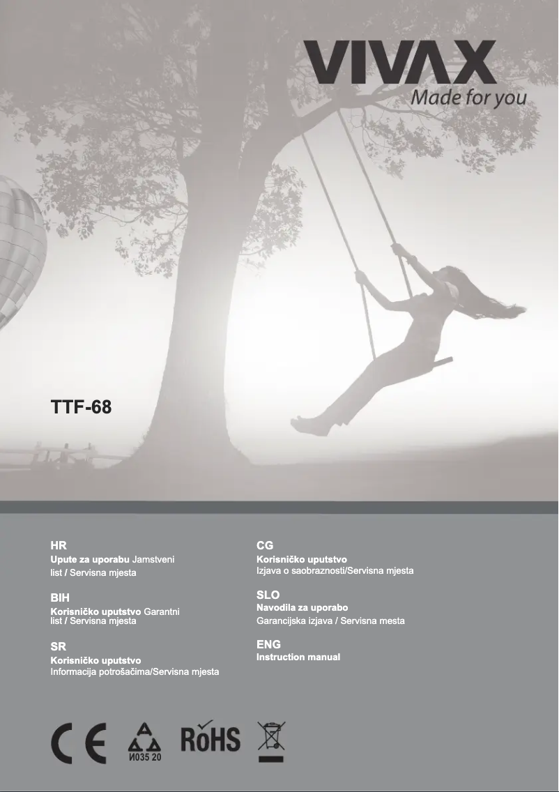 Page 1 de la notice Manuel utilisateur Vivax TTF-68