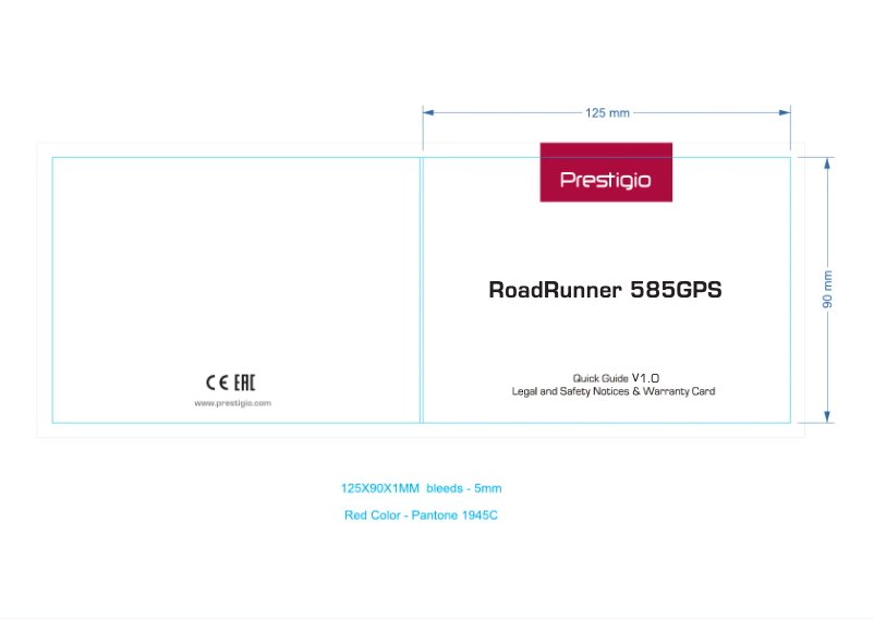 Image de la première page du manuel de l'appareil RoadRunner 585GPS