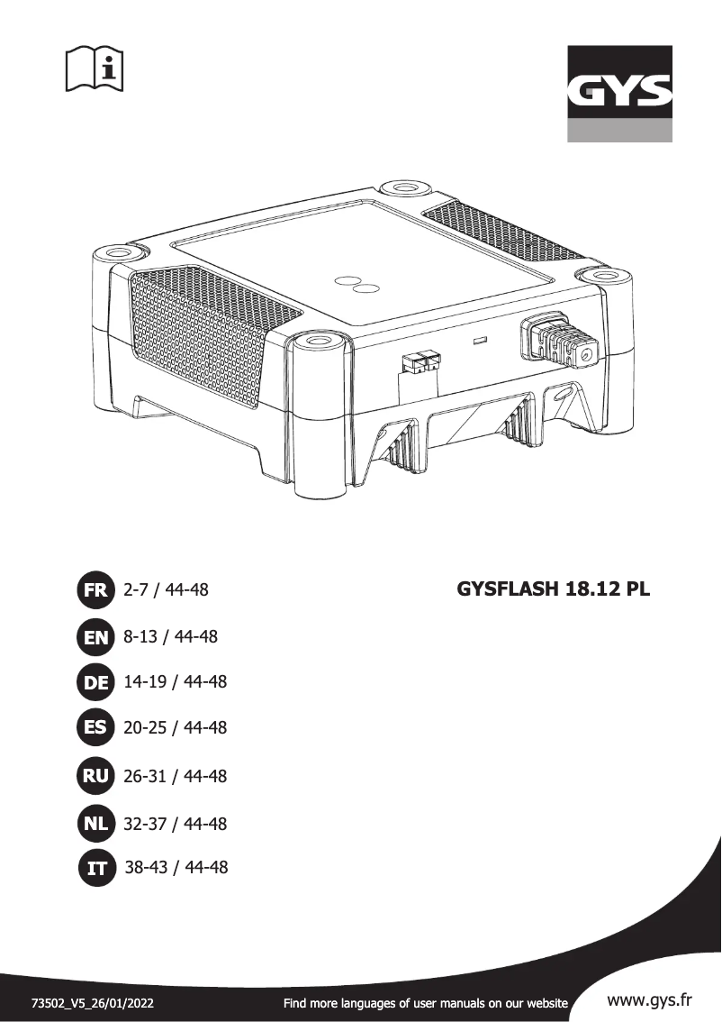 Image de la première page du manuel de l'appareil Gyslash 18.12 PL