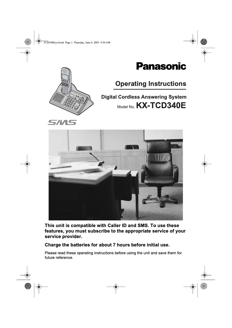 Imagen de la primera página del manual del dispositivo KX-TCD340