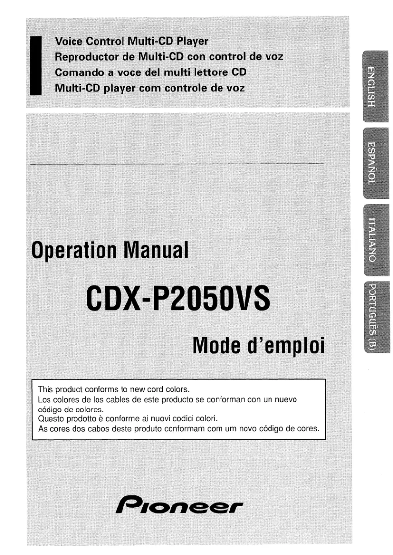 Image de la première page du manuel de l'appareil CDX-P2050VN