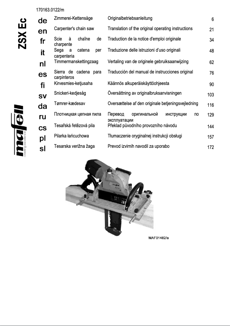Page n°1 - Manuel utilisateur Mafell ZSX Ec