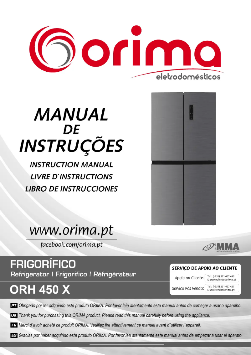 Page n°1 - Manuel utilisateur Orima ORH 450 X