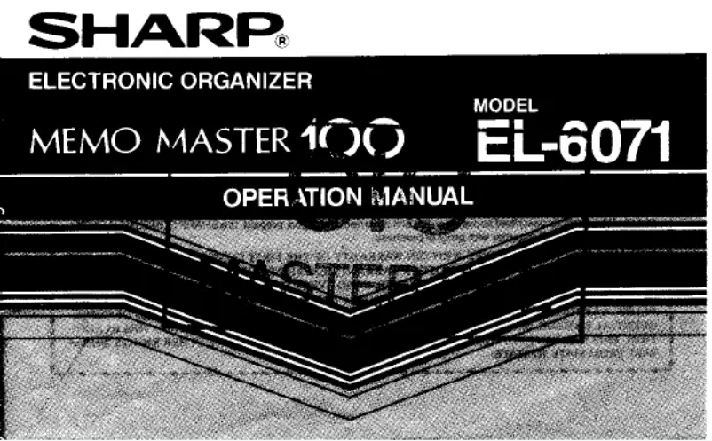 Page 1 de la notice Manuel utilisateur Sharp EL-6071