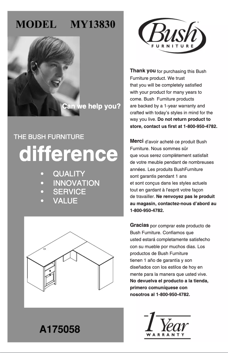 Página 1 del manual Guía de instalación Bush Buena Vista MY13831-03