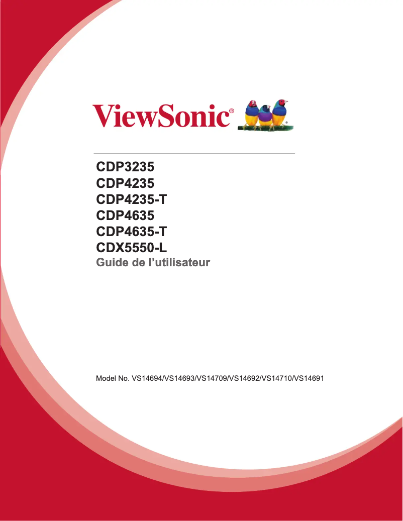 Page 1 de la notice Manuel utilisateur Viewsonic CDP4235-T
