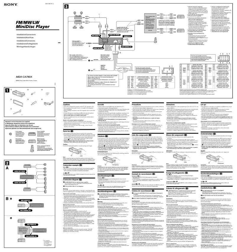 Imagen de la primera página del manual del dispositivo MDX-CA790X
