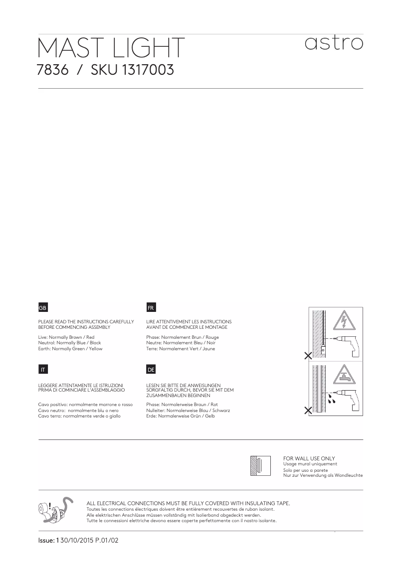 Image de la première page du manuel de l'appareil Mast