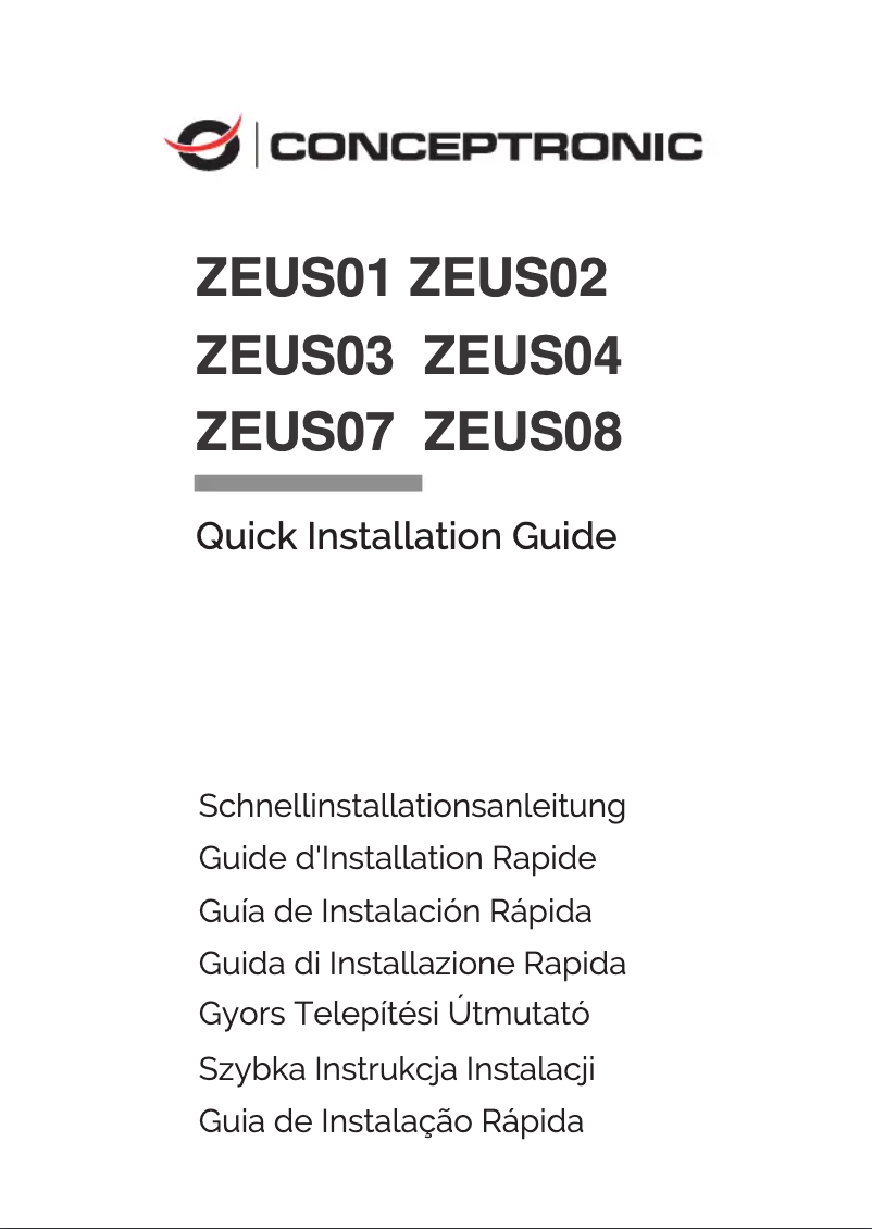 Image de la première page du manuel de l'appareil ZEUS02ES