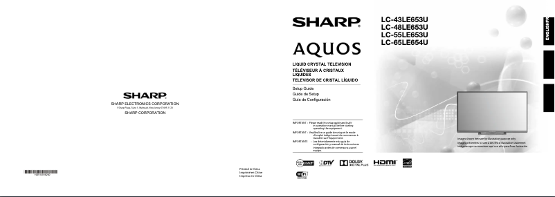 Image de la première page du manuel de l'appareil Aquos LC-43LE653U