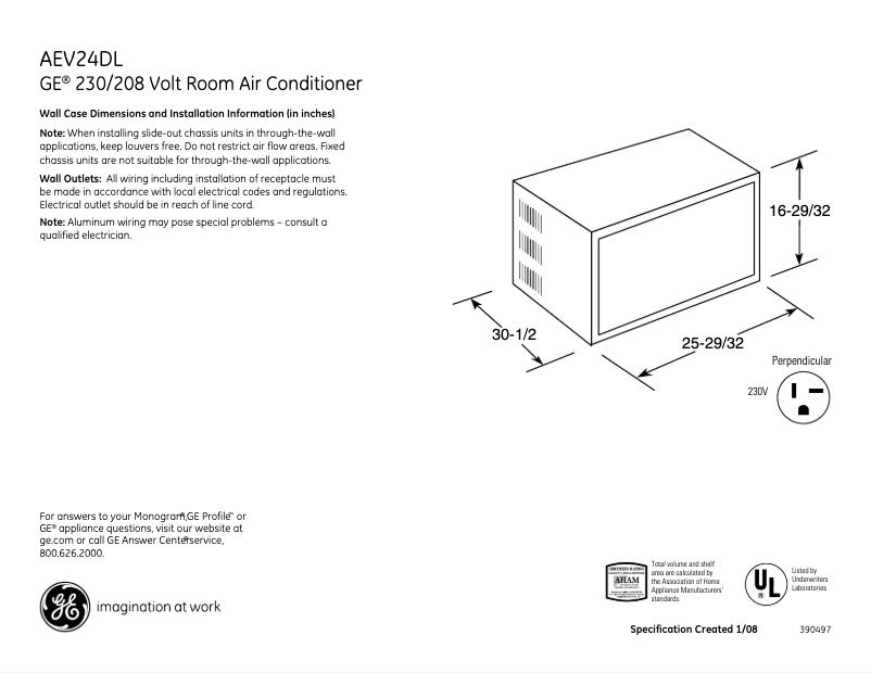 Image de la première page du manuel de l'appareil AEV24DL