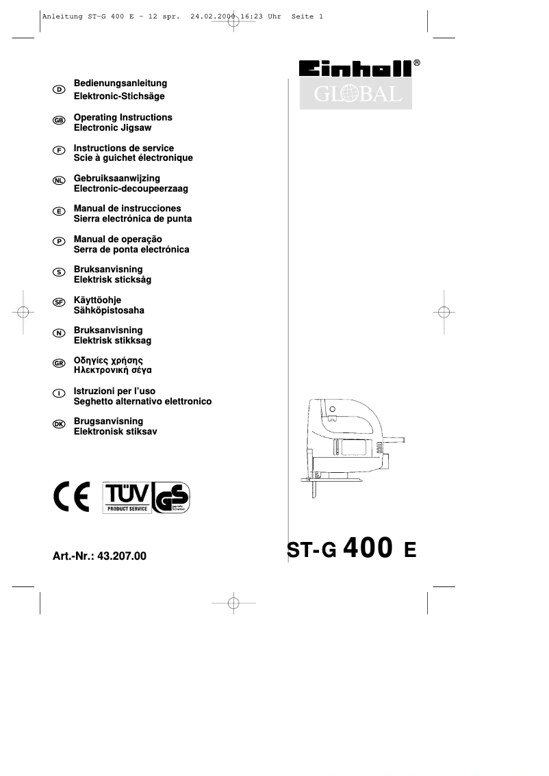 Page 1 de la notice Manuel utilisateur Global ST-G 400 E