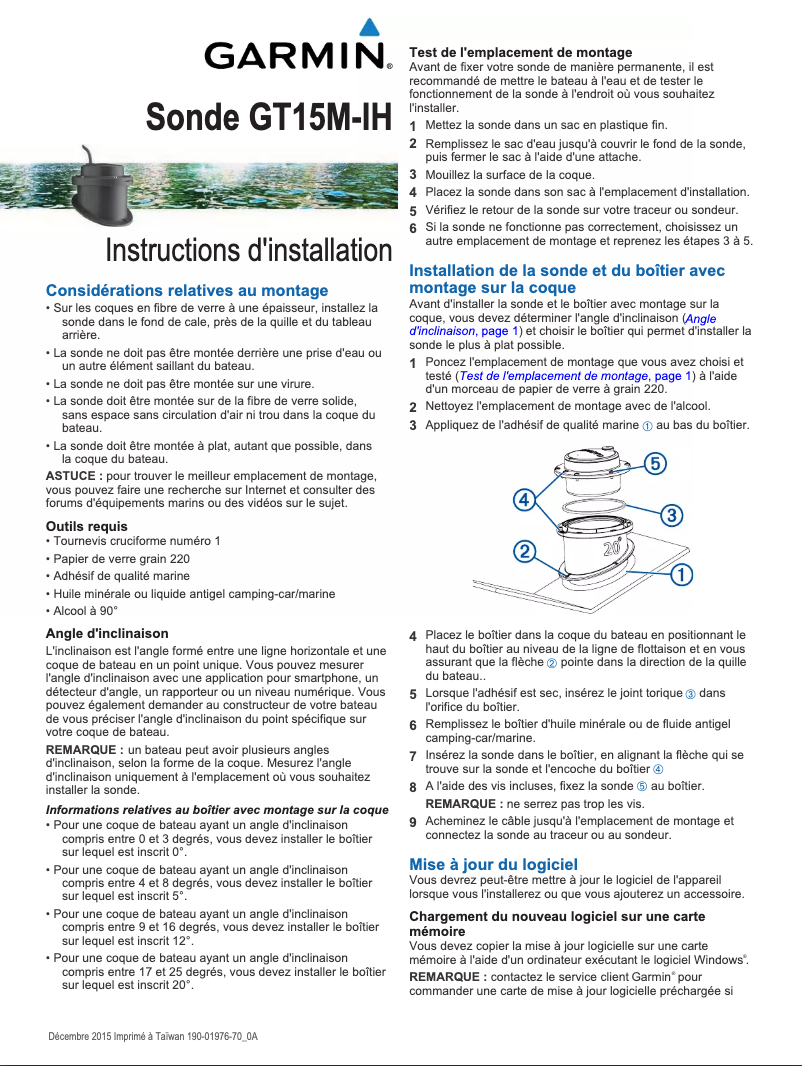 Page 1 de la notice Guide d'installation Garmin GT15M-IH