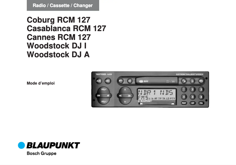 Page 1 de la notice Manuel utilisateur Blaupunkt Woodstock DJ I
