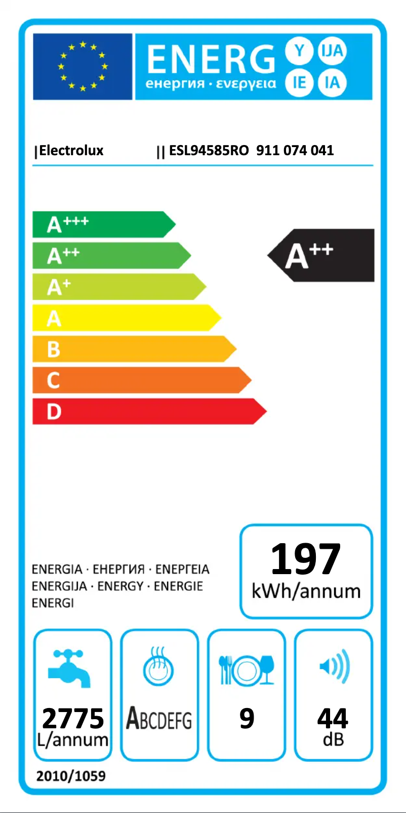 Image de la première page du manuel de l'appareil ESL94585RO