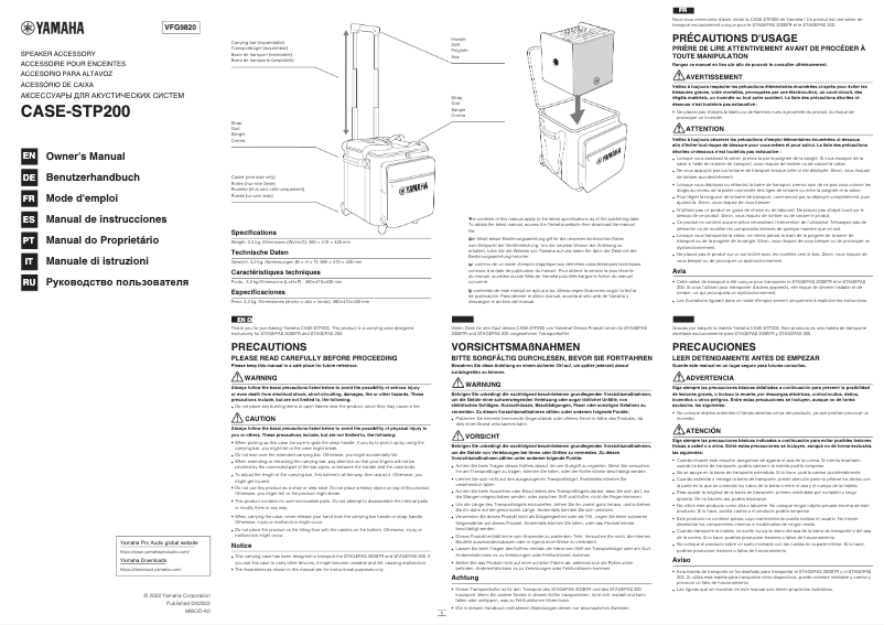 Page 1 de la notice Manuel utilisateur Yamaha Stagepas 200