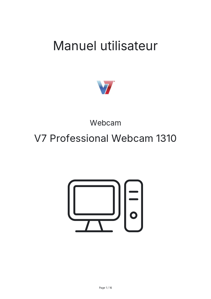 Image de la première page du manuel de l'appareil Professional Webcam 1310