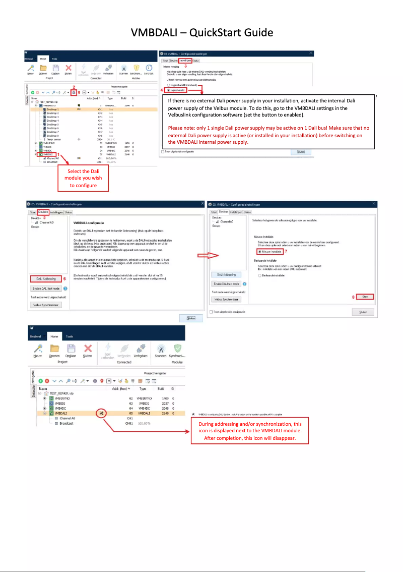 Page n°1 - Manuel utilisateur Velbus VMBDALI-20