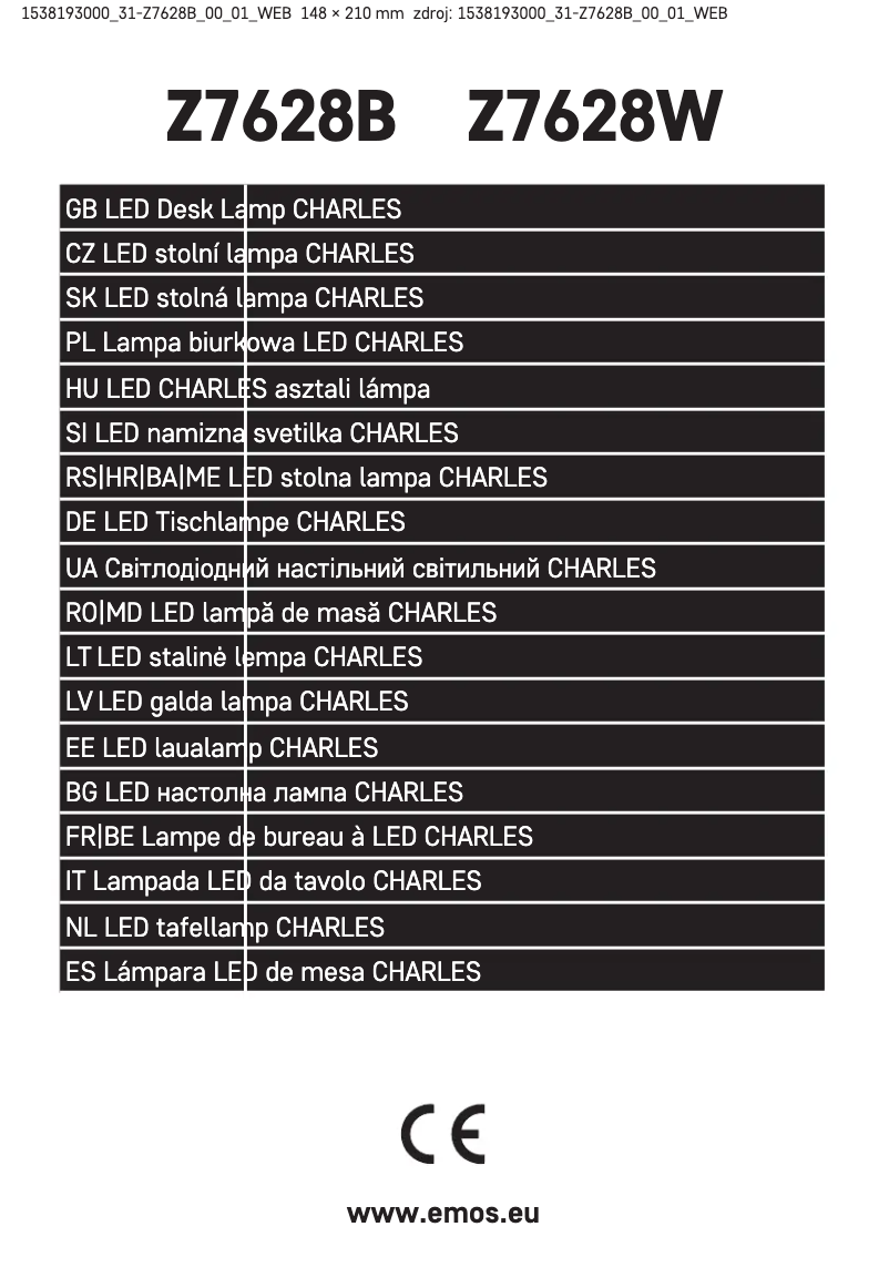 Imagen de la primera página del manual del dispositivo Z7628