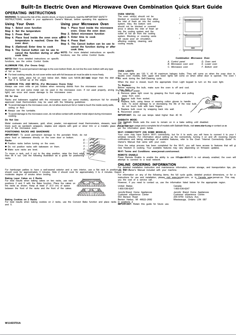 Page n°1 - Guide de démarrage rapide JennAir JMC2430LL