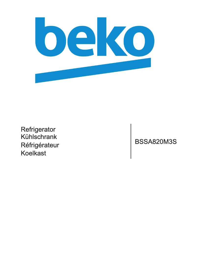 Page 1 de la notice Manuel utilisateur Beko BSSA820M3S