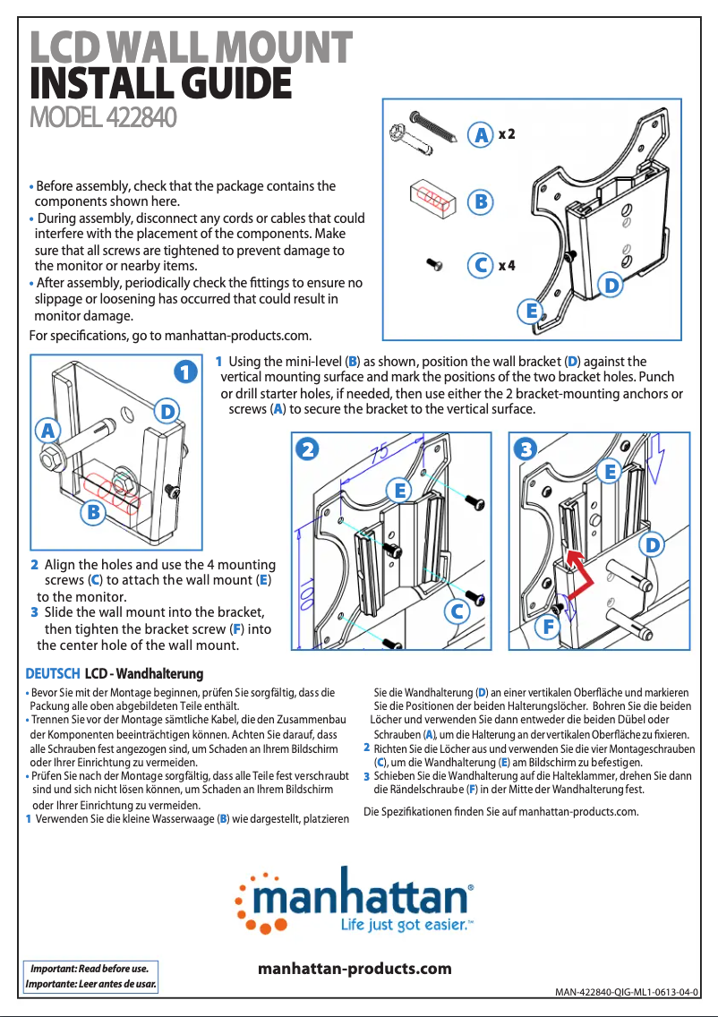 Image de la première page du manuel de l'appareil 422840