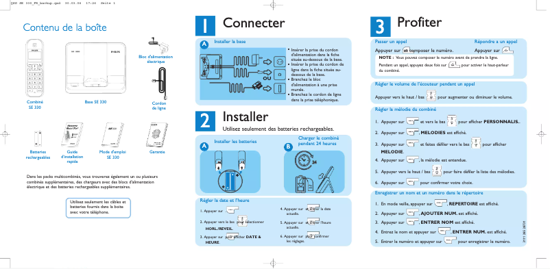 Página 1 del manual Guía de inicio rápido Philips SE3301S