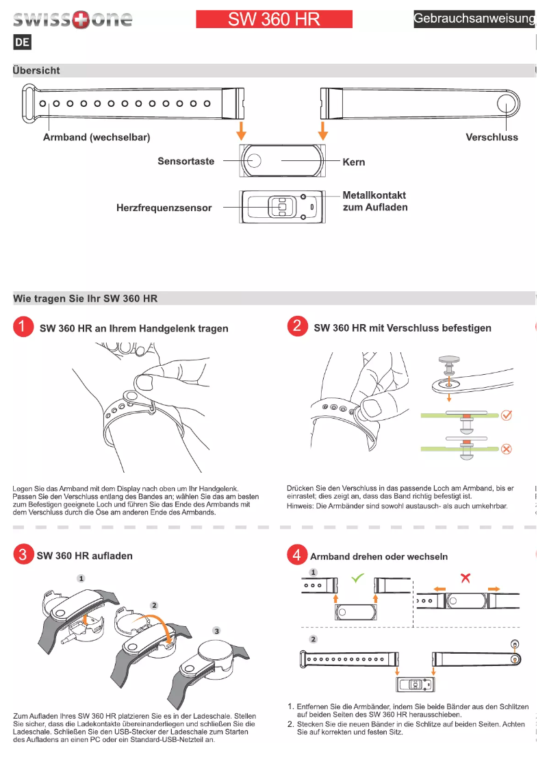 Page 1 de la notice Manuel utilisateur Swisstone SW 360 HR