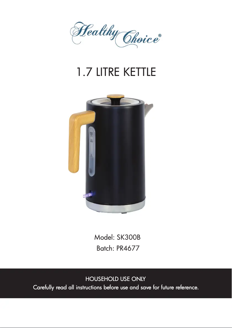 Page n°1 - Manuel utilisateur Healthy Choice SK300B