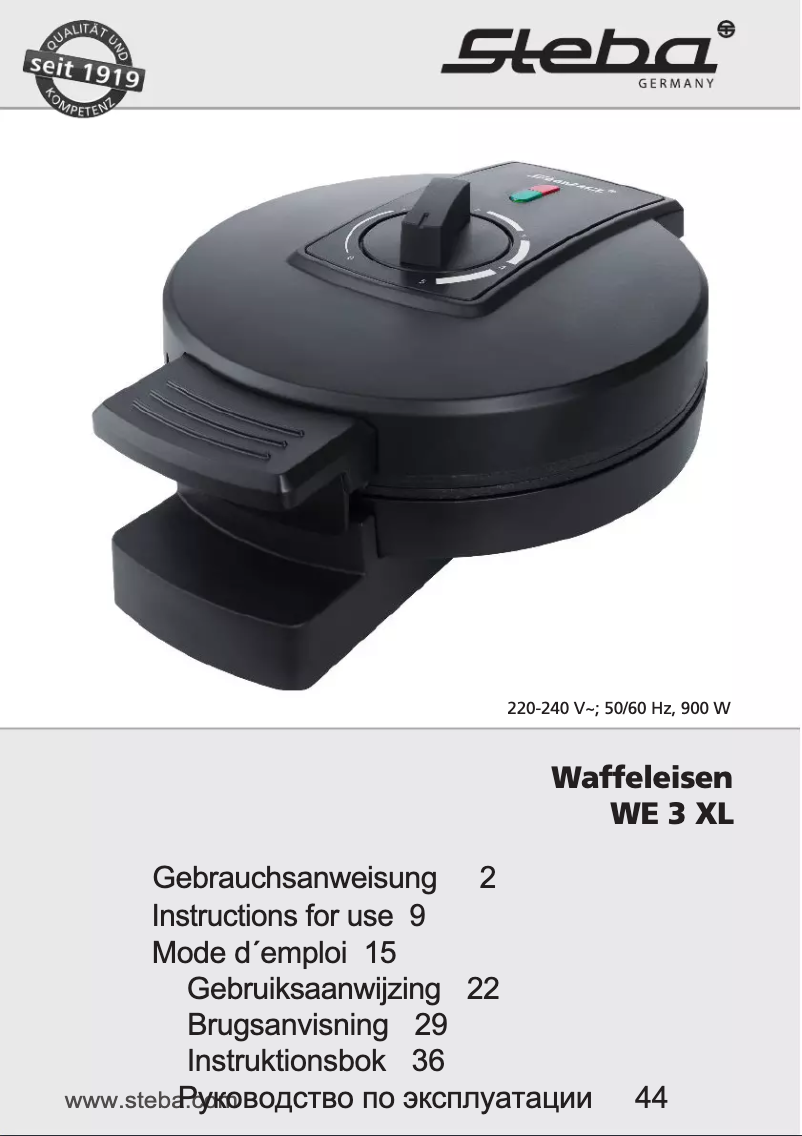 Page 1 de la notice Manuel utilisateur Steba WE 3 XL