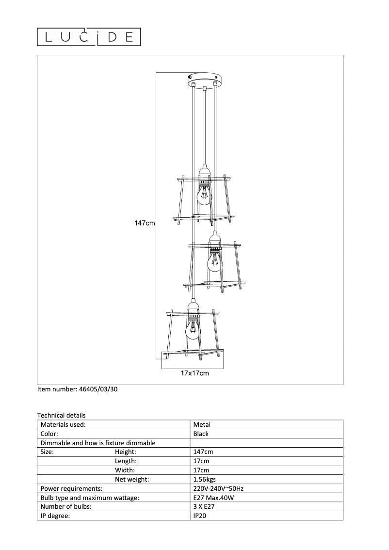 Page 1 de la notice Manuel utilisateur Lucide Edgar 46405/03/30