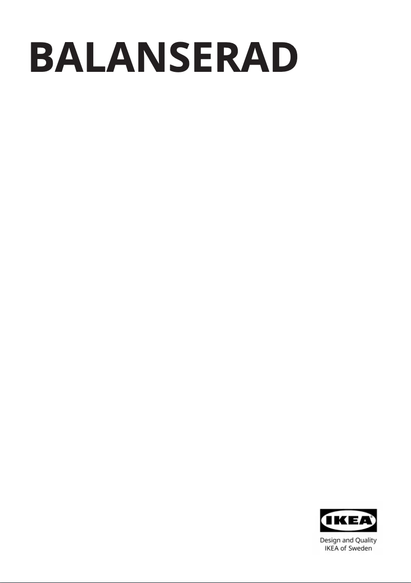 Image de la première page du manuel de l'appareil BALANSERAD 605.269.95