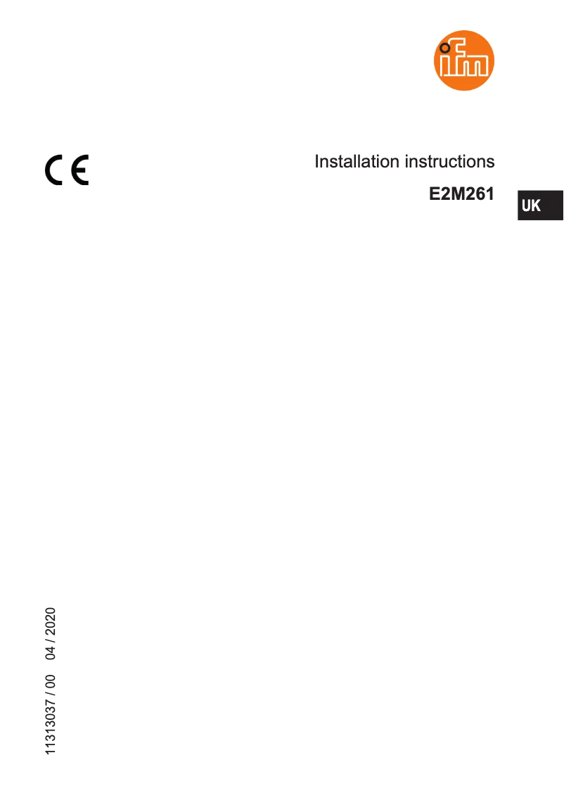 Image de la première page du manuel de l'appareil E2M261