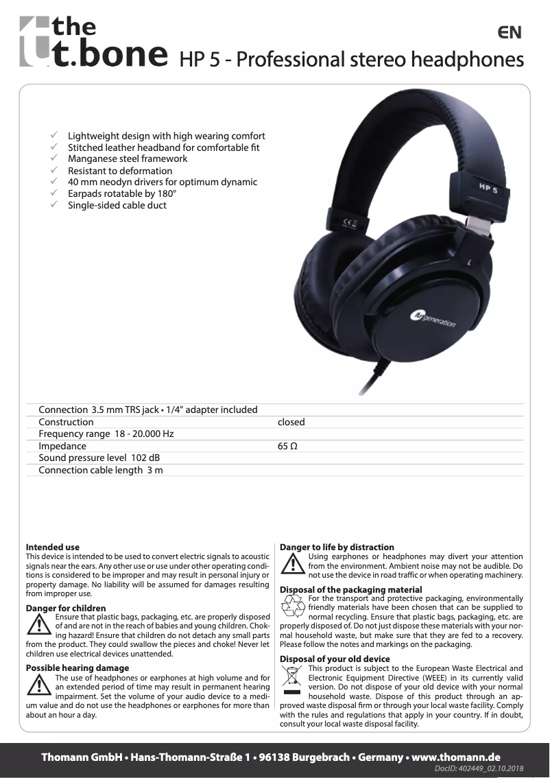 Page 1 de la notice Manuel utilisateur Fun Generation HP 5