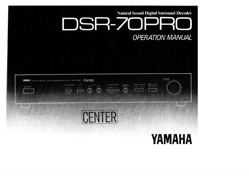 Page 1 de la notice Manuel utilisateur Yamaha DSR-70PRO