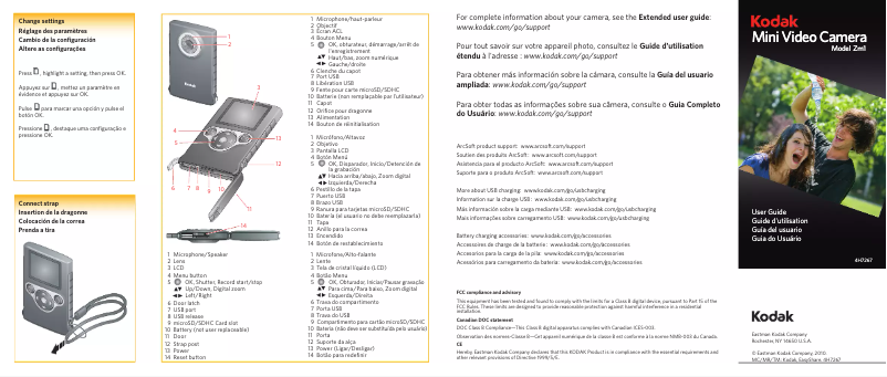 Page 1 de la notice Manuel utilisateur Kodak Mini