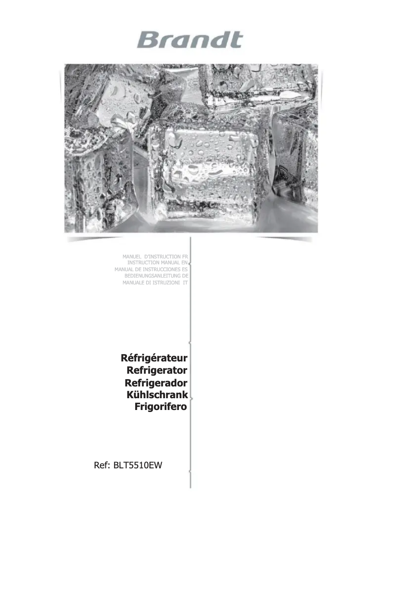 Page 1 de la notice Manuel utilisateur Brandt BLT5510EW