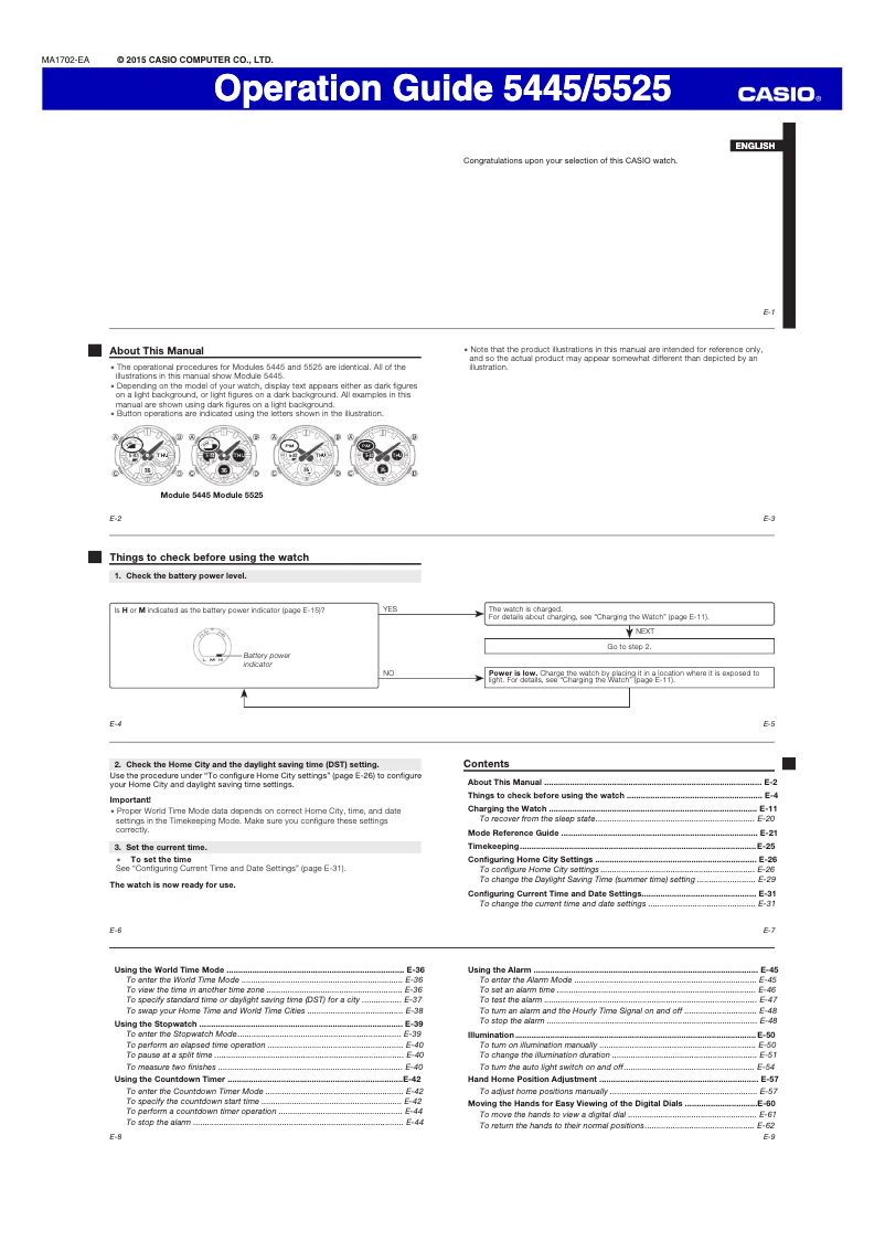 Image de la première page du manuel de l'appareil G-Shock GST-S310