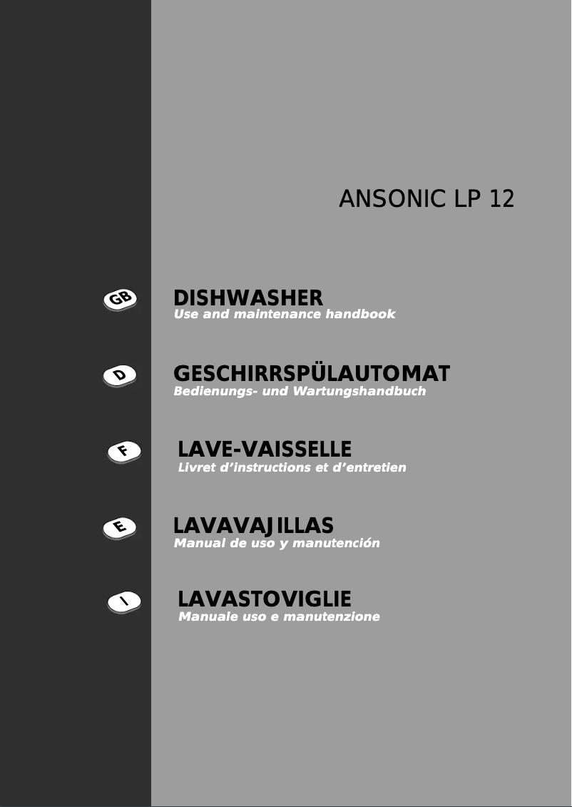 Page n°1 - Manuel utilisateur Ansonic LP 12