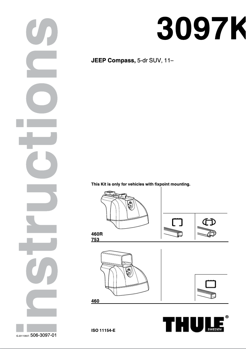 Page n°1 - Manuel utilisateur Thule 3097