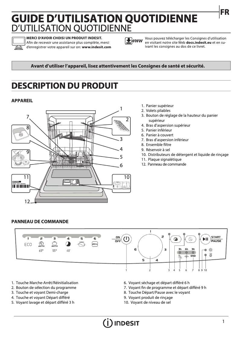 Página 1 del manual Manual de usuario Indesit DDFG 26B17 EU