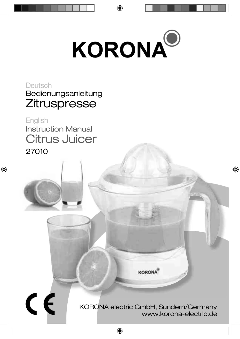 Page n°1 - Manuel utilisateur Korona 27010