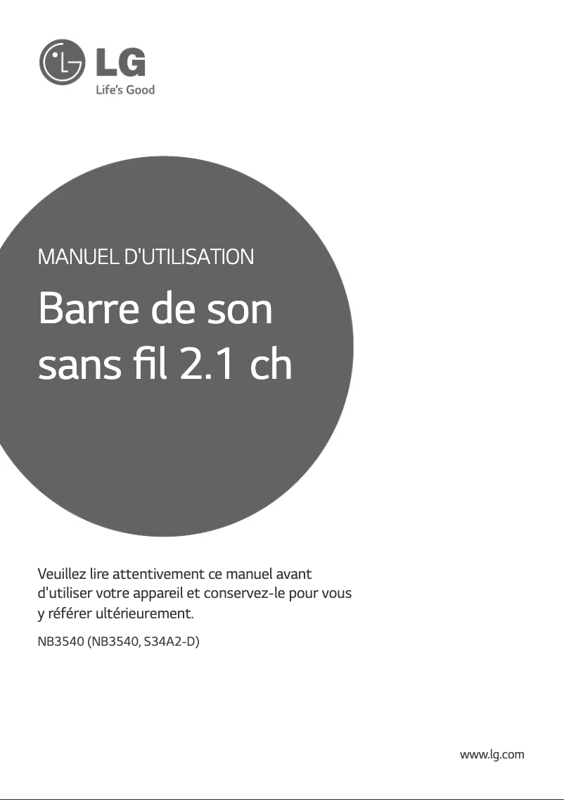 Page n°1 - Manuel utilisateur LG NB3540