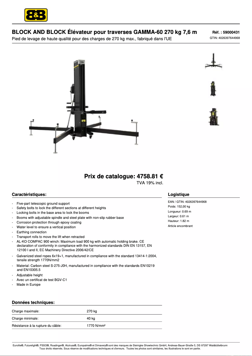Image de la première page du manuel de l'appareil GAMMA-60