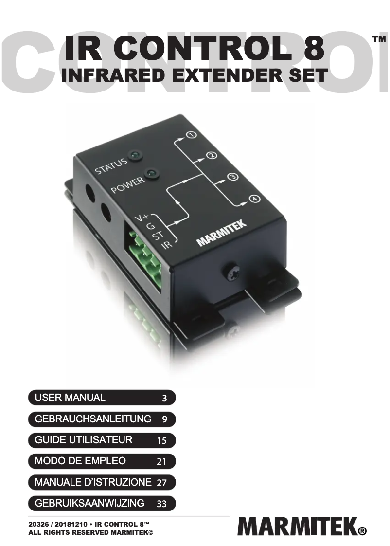 Página 1 del manual Manual de usuario Marmitek IR Control 8