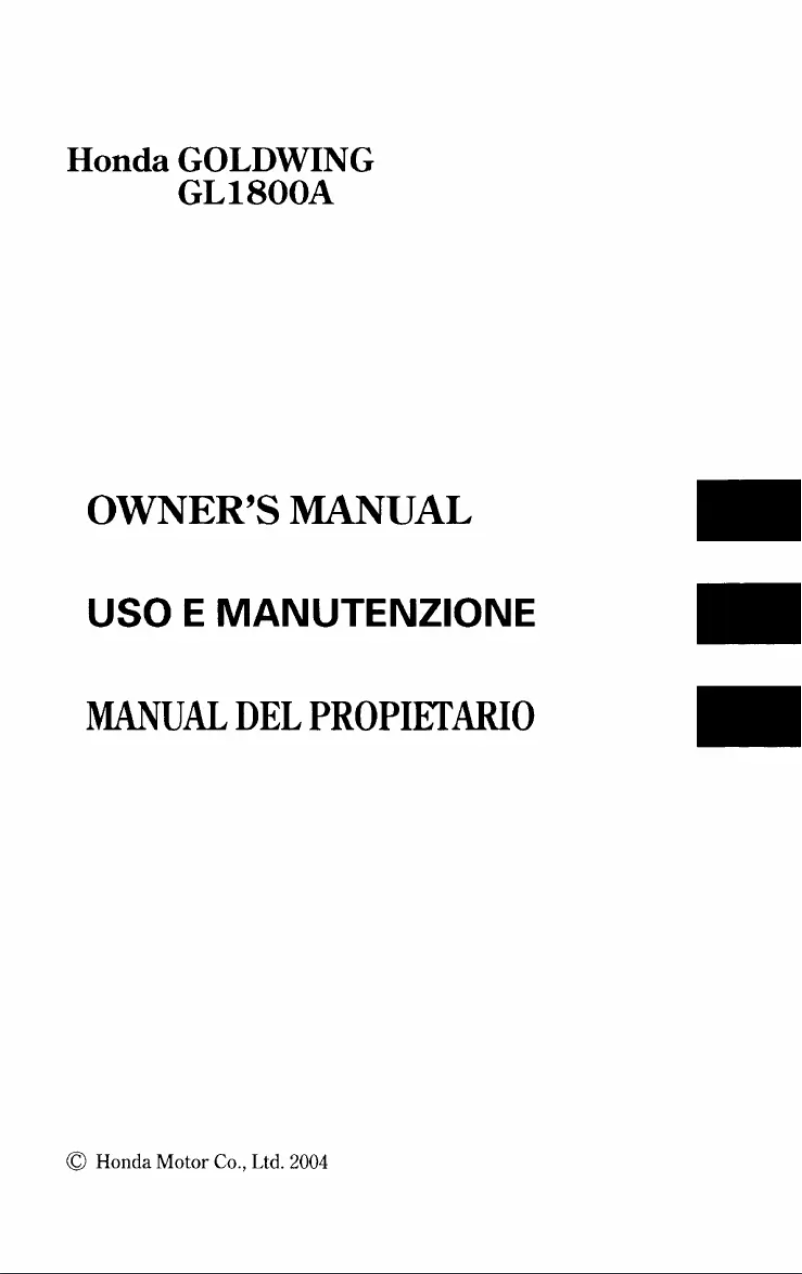 Página 1 del manual Manual de usuario Honda Goldwing GL1800A (2005)