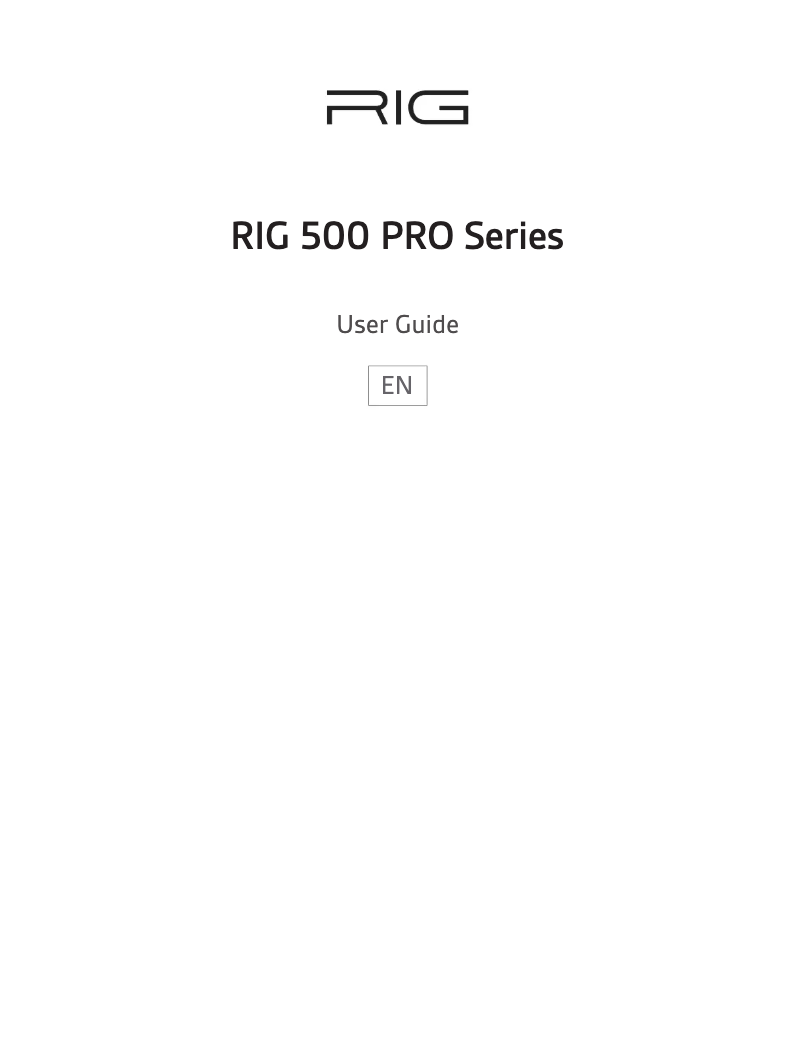 Image de la première page du manuel de l'appareil RIG 500 Pro