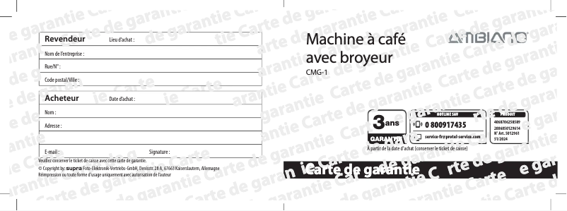 Image de la première page du manuel de l'appareil CMG-1